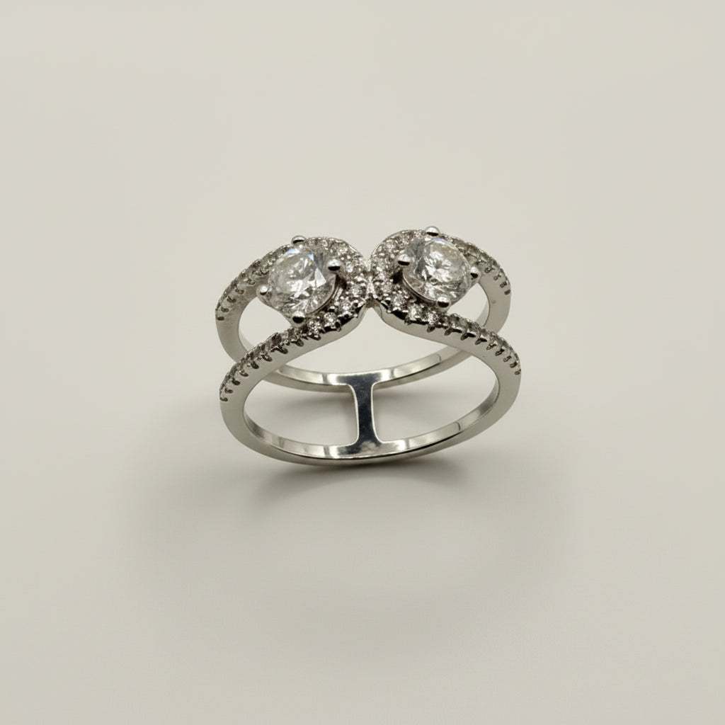 RING DOUBLE MOISSANITES 1CT TOTAL