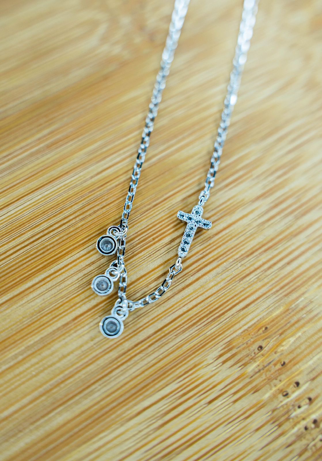 BRACELET SILVER925 CROSS + PENDANTS CUBIC ZIRCÔNIA