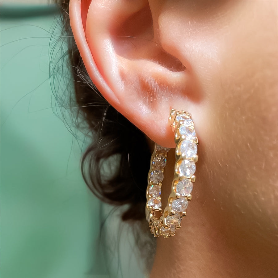 EARRING HOOPS FANCY CUBIC ZIRCONIA