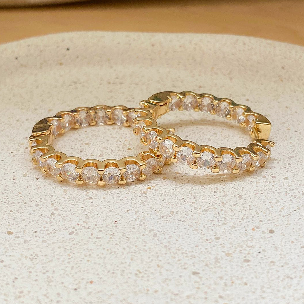 EARRING HOOPS FANCY CUBIC ZIRCONIA