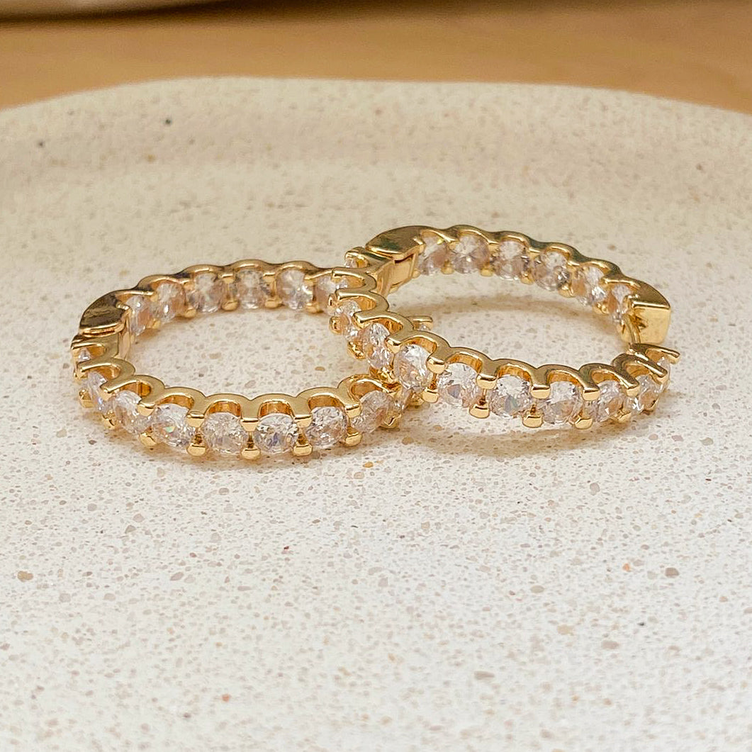 EARRING HOOPS FANCY CUBIC ZIRCONIA