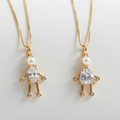 NECKLACE FAMILY LOVE PEARL AND CUBIC ZIRCON