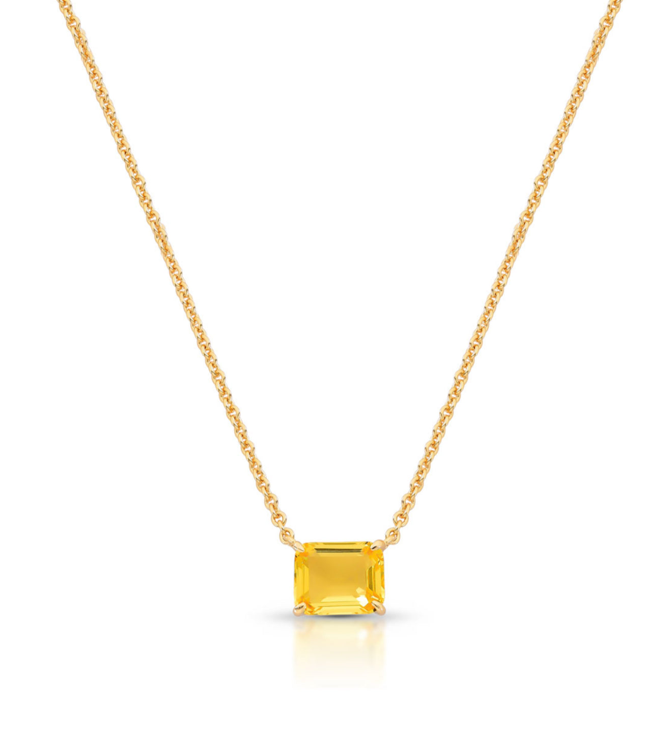 NECKLACE RECTANGLE CUBIC ZIRCONIA PENDANT