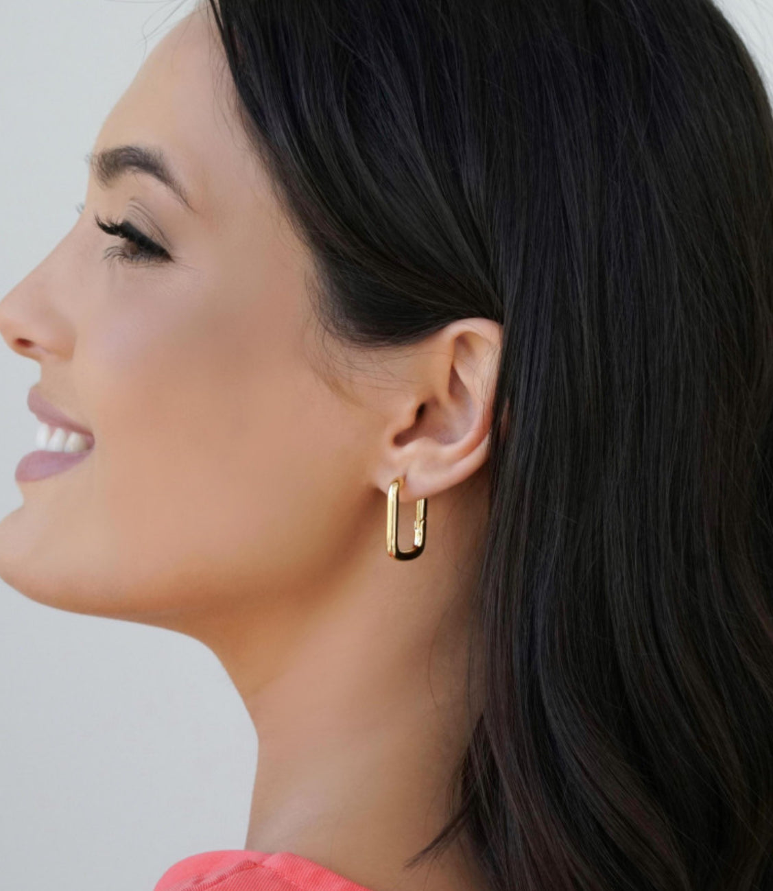 EARRING HOOPS THIN SQUARE