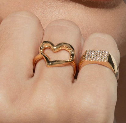 RING STUDDED CUBIB ZIRCON FOR PINKY FINGER ADJUSTABLE