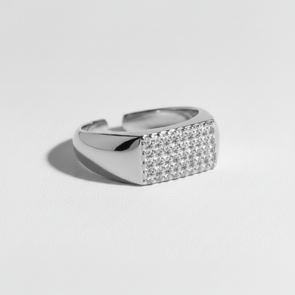 RING STUDDED CUBIB ZIRCON FOR PINKY FINGER ADJUSTABLE