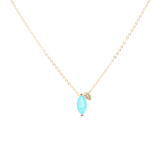 NECKLACE BLUE FUSION CRYSTAL NAVETE