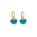 EARRING HOOPS TURQUOISE HEARTS