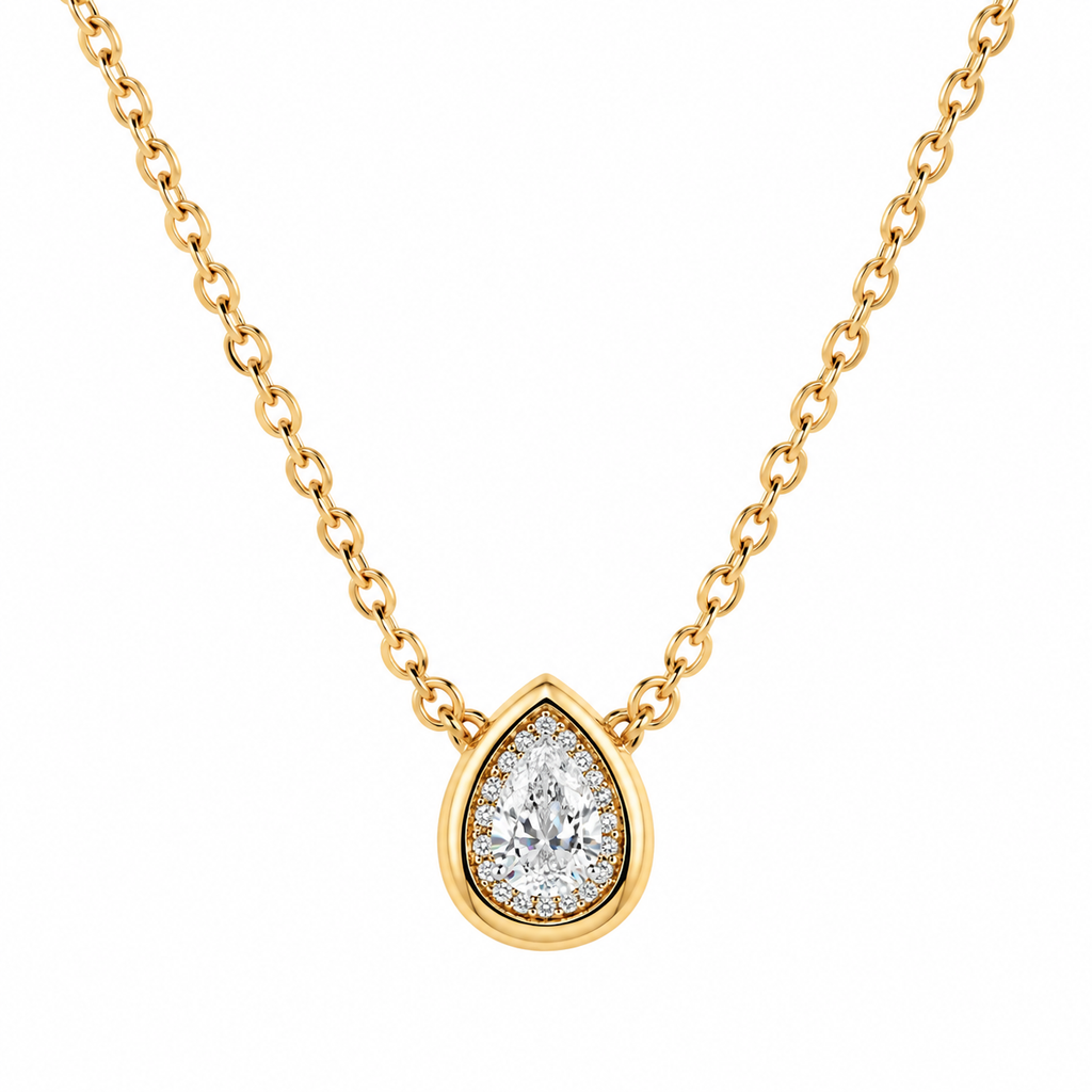 NECKLACE CLASSIC TEAR DROP CUBIC ZIRCONIA