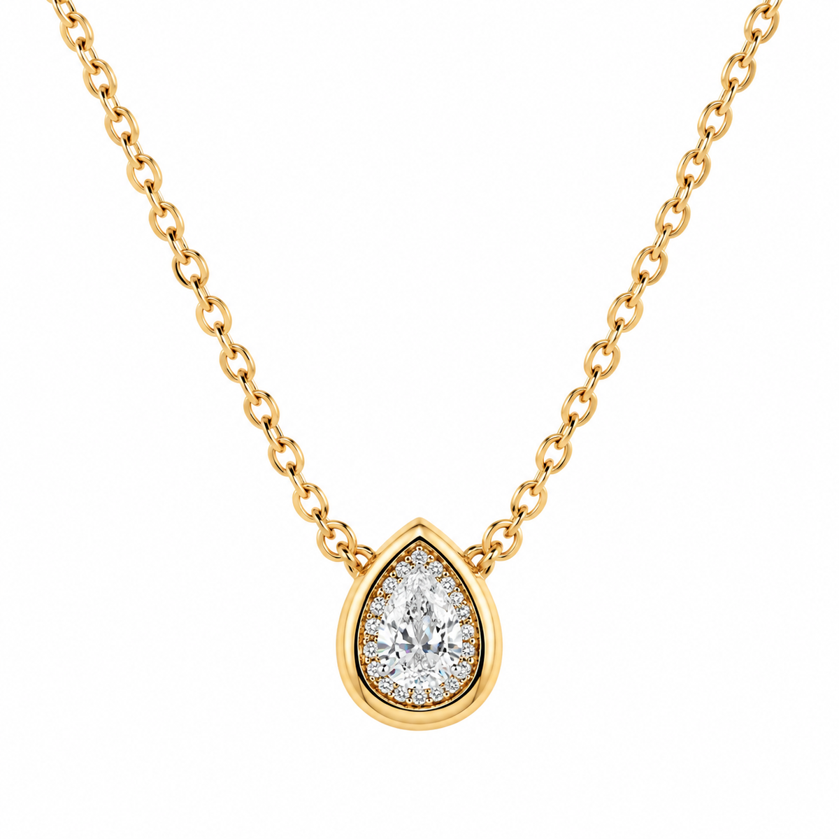 NECKLACE CLASSIC TEAR DROP CUBIC ZIRCONIA