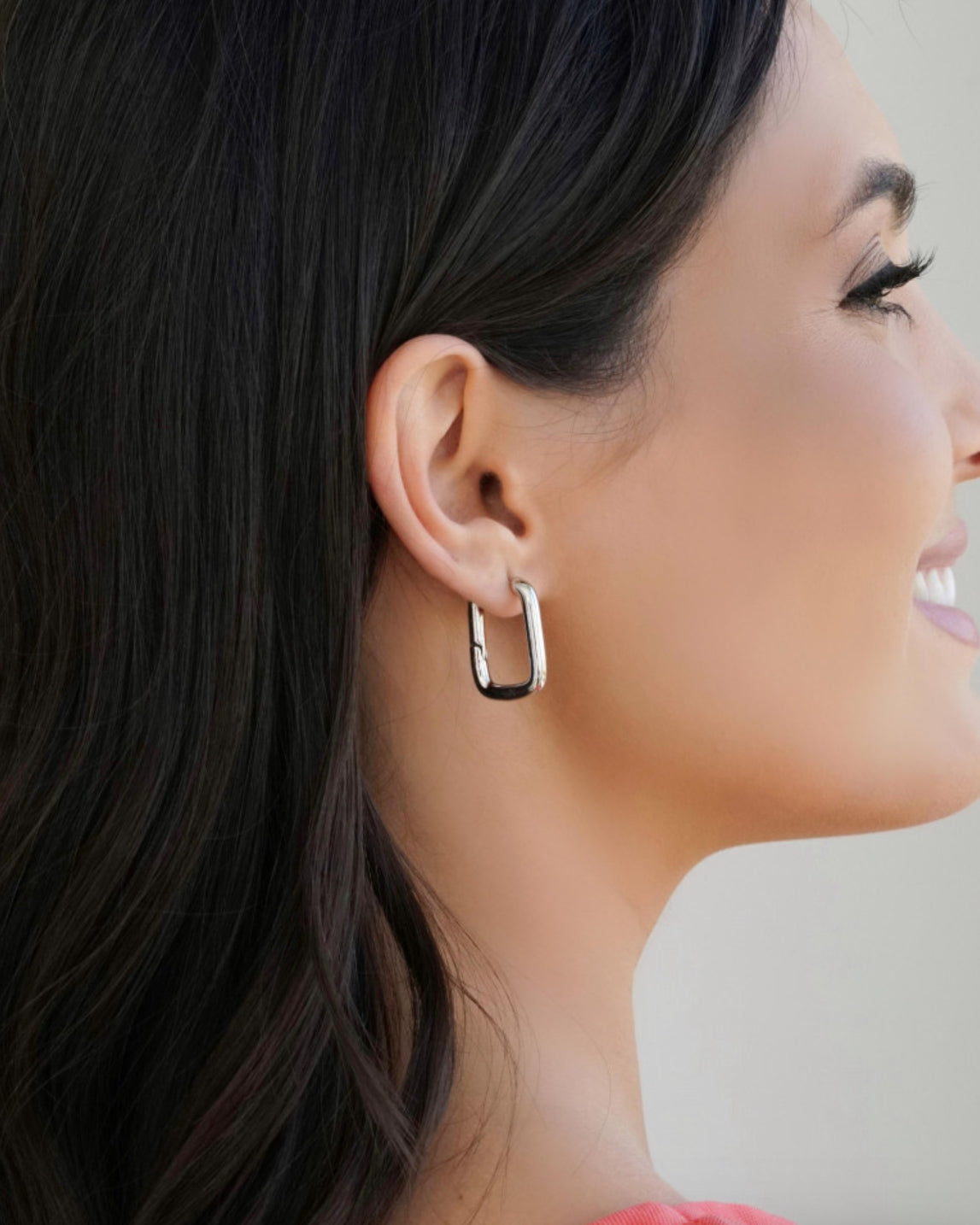 EARRING HOOPS THIN SQUARE