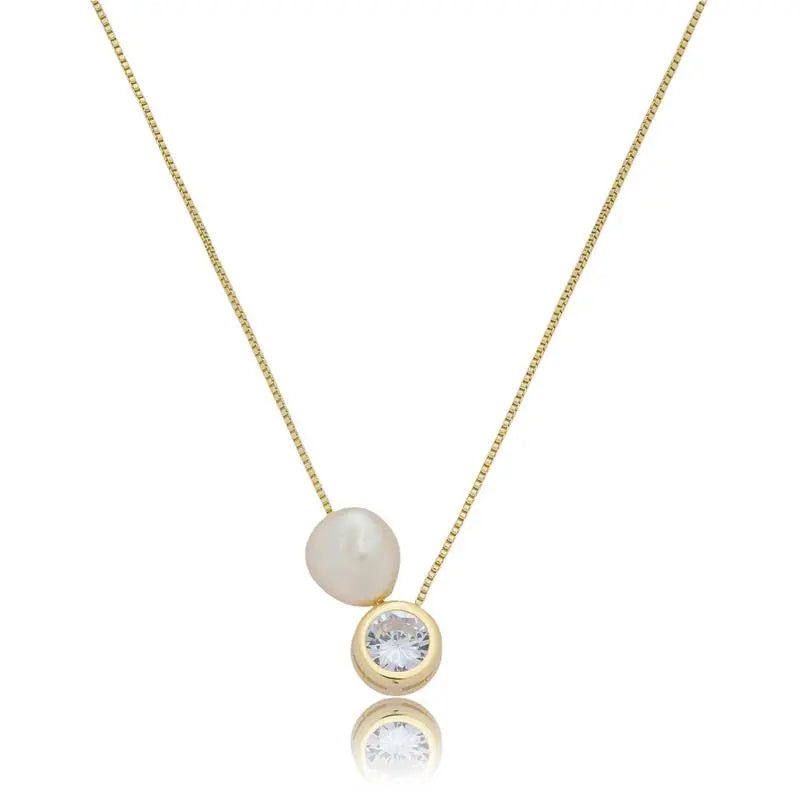 NECKLACE CUBIC ZIRCONIA + EUATIC PEARL