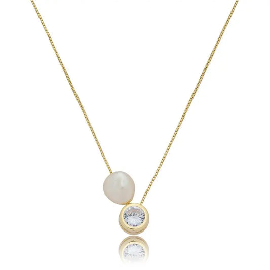 NECKLACE CUBIC ZIRCONIA + EUATIC PEARL