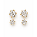 EARRING DUO STUDS CUBIC ZIRCONIA