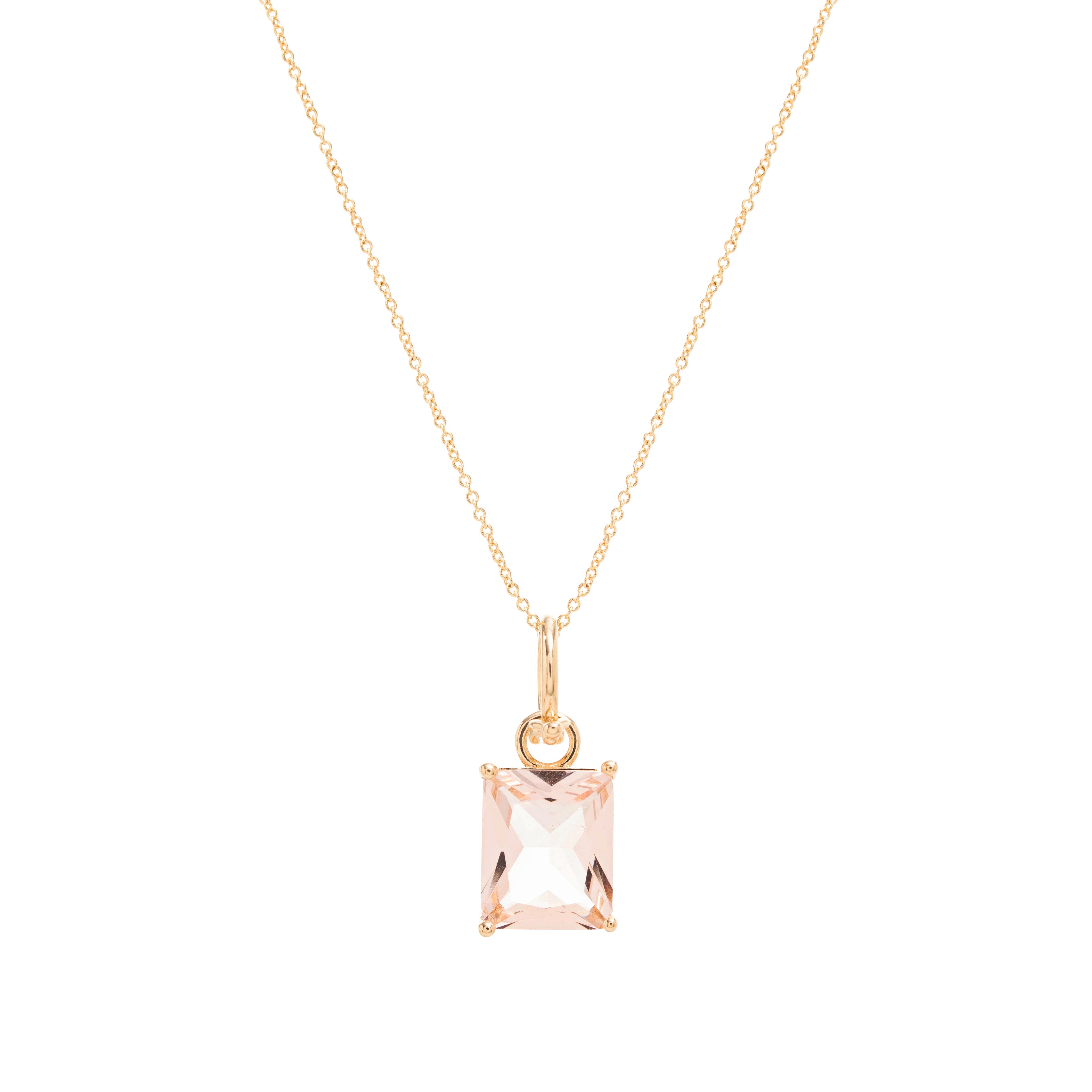 NECKLACE WITH RECTANGLE CRYSTAL