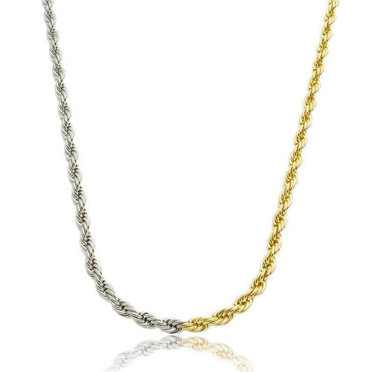 NECKLACE TWISTED CHAIN 5MM DUO PLATED