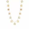 NECKLACE SQUARE COLOR CRYSTAL CHARMS