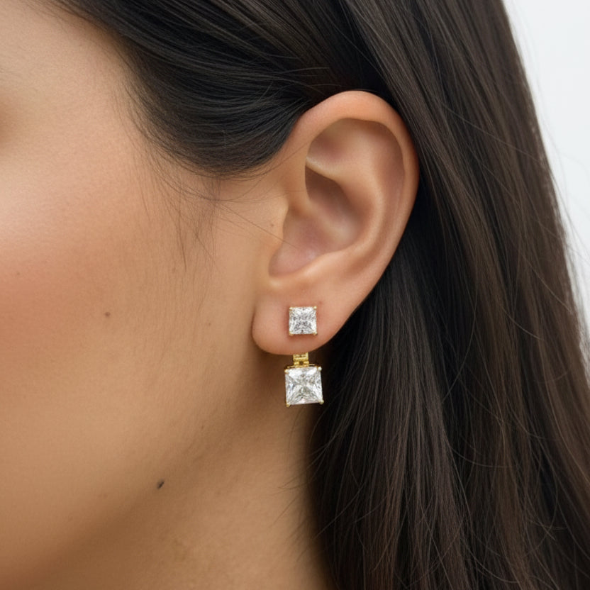 EARRING EAR-JACKET SQUARE