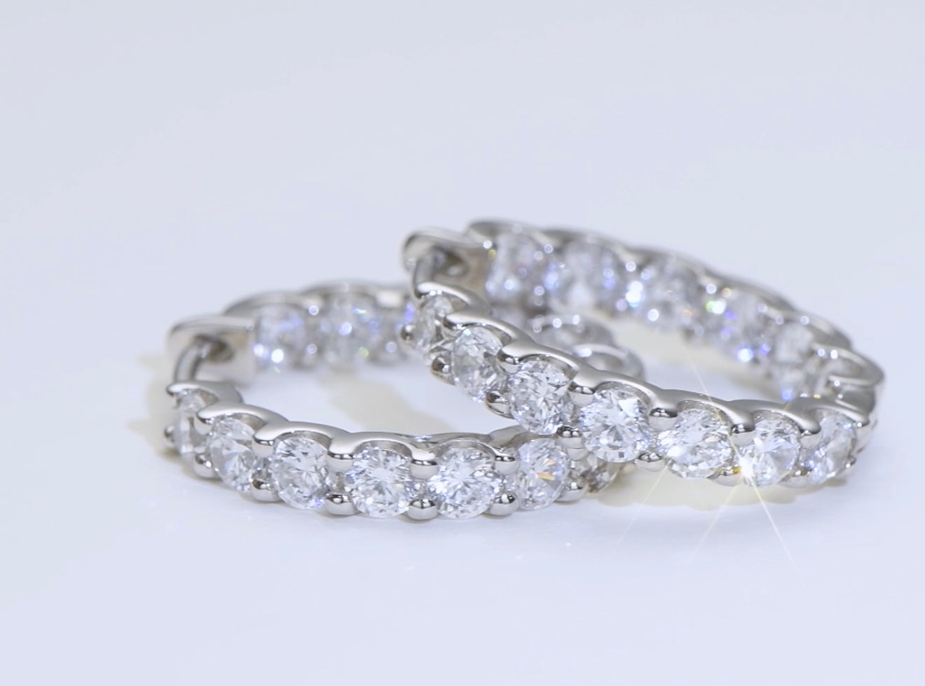 EARRING HOOPS 13 MOISSANITES 3MM EACH