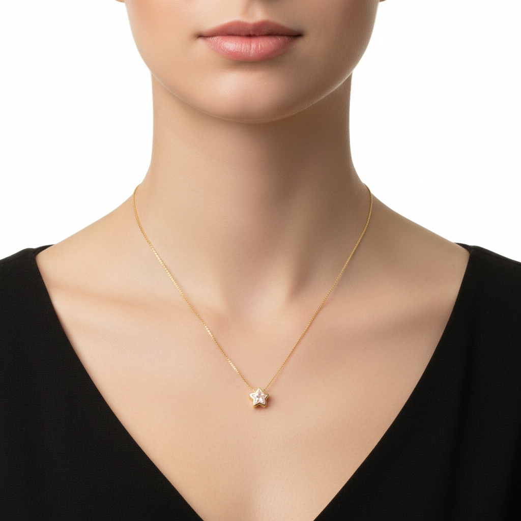 NECKLACE STAR CUBIC ZIRCONIA