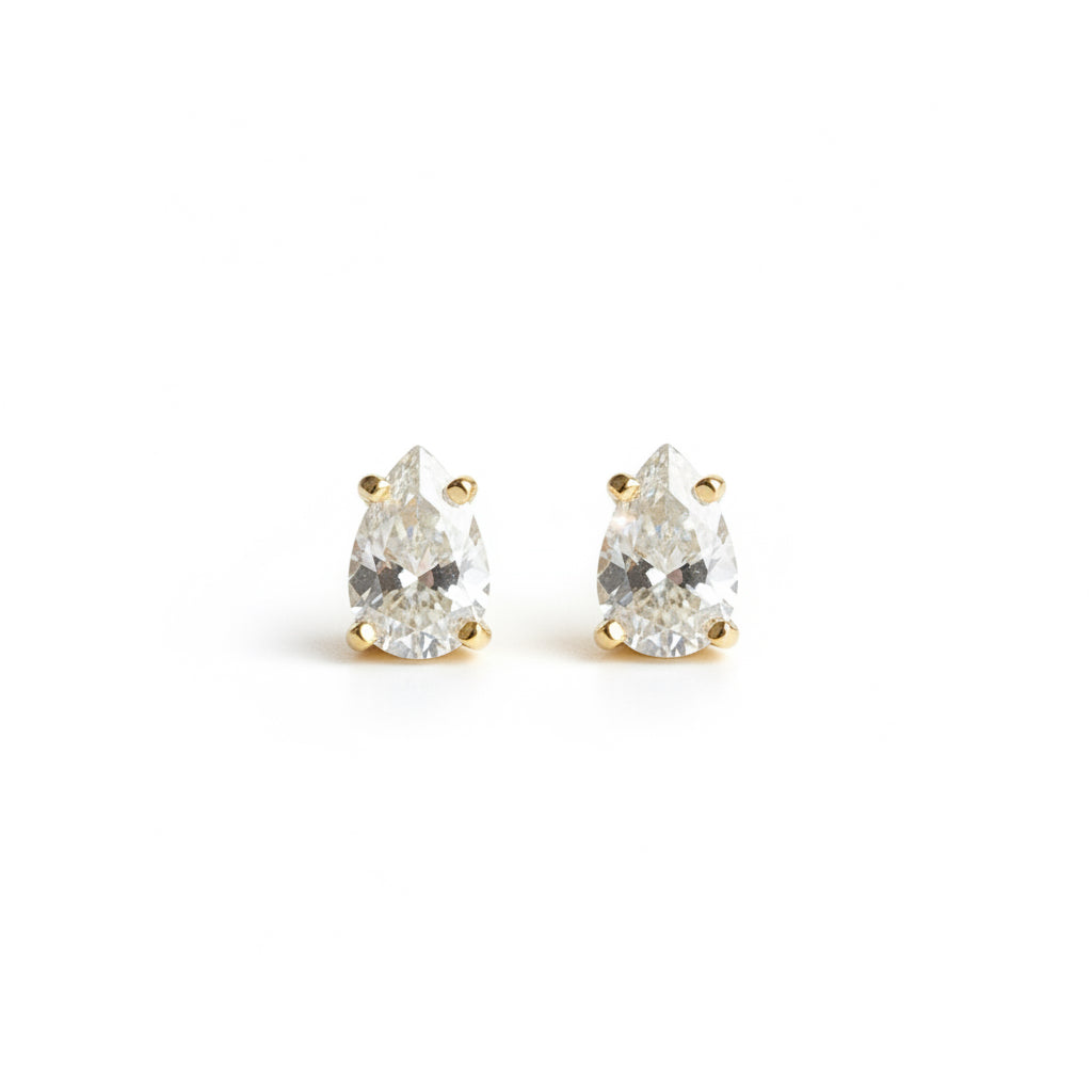 BRINCOS LAPIDAÇÃO PERA 0,5ct MOISSANITE (4x6mm)