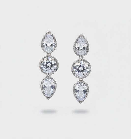 EARRINGS TEARDROP ELEGANT CUBIC ZIRCONIA
