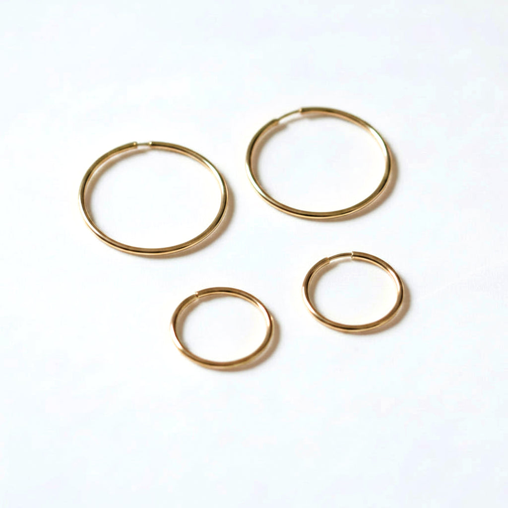 EARRING HOOPS THIN 10K REAL GOLD
