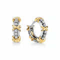EARRING HOOPS TRIO X DUO PLATED CUBIC ZIRCONIA