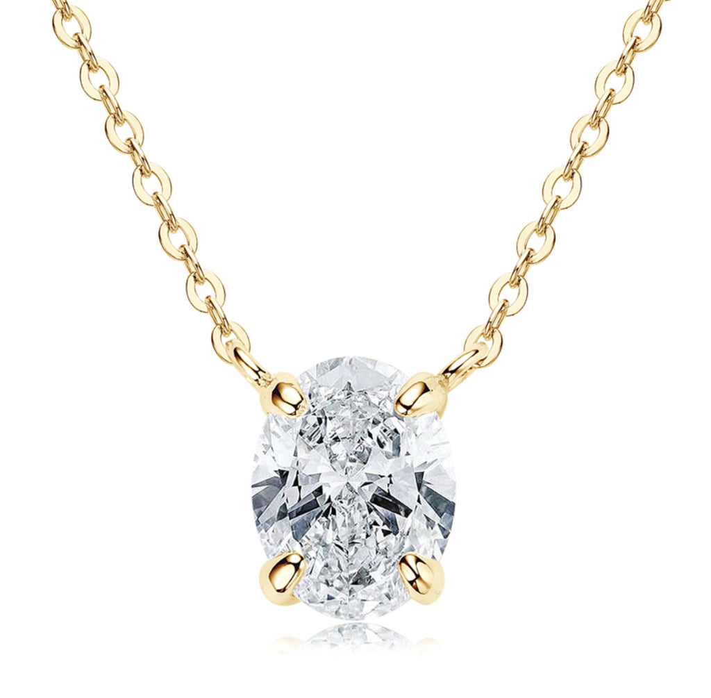 NECKLACE OVAL MOISSANITE 2CT 7x9MM