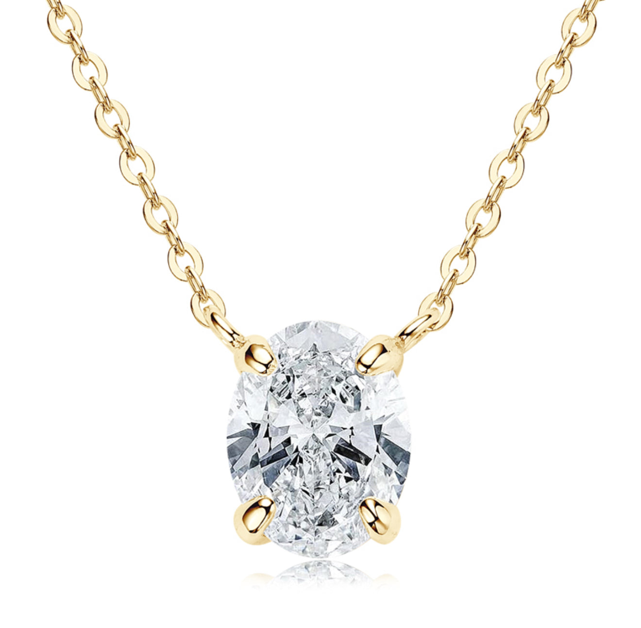 NECKLACE OVAL MOISSANITE 2CT 7x9MM