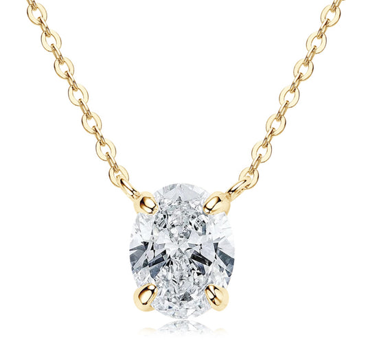 NECKLACE OVAL MOISSANITE 2CT 7x9MM