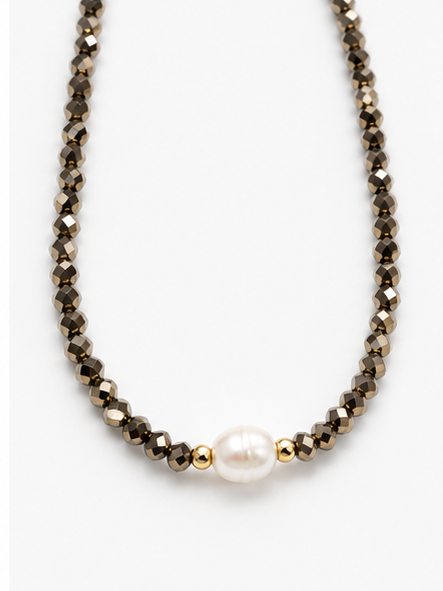 NECKLACE CHOKER NEW COLORS CRYSTALS BAROQUE PEARL