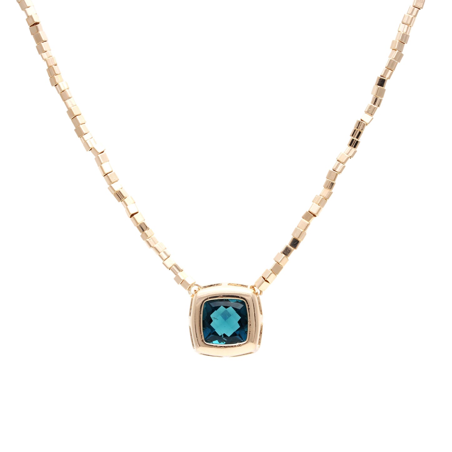 NECKLACE LONDON BLUE SQUARE CRYSTAL