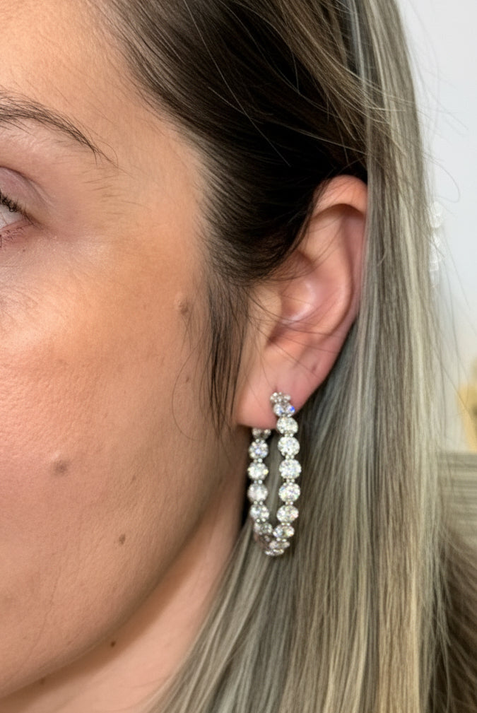EARRING HOOPS LUXURIOUS CUBIC ZIRCONIA