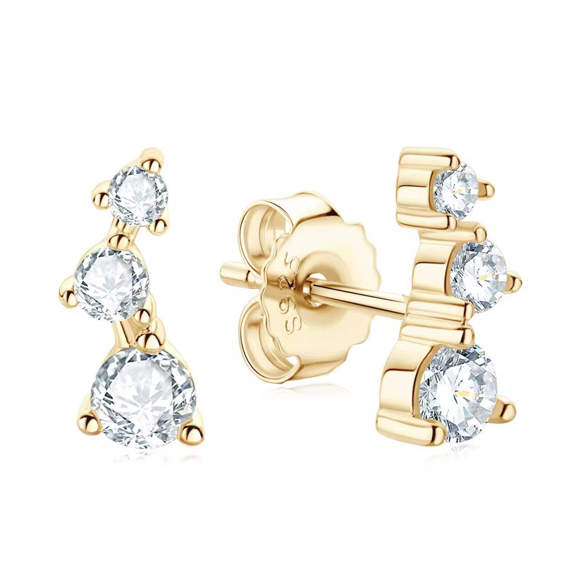 EARRING MINI CLIMBER MOISSANITE