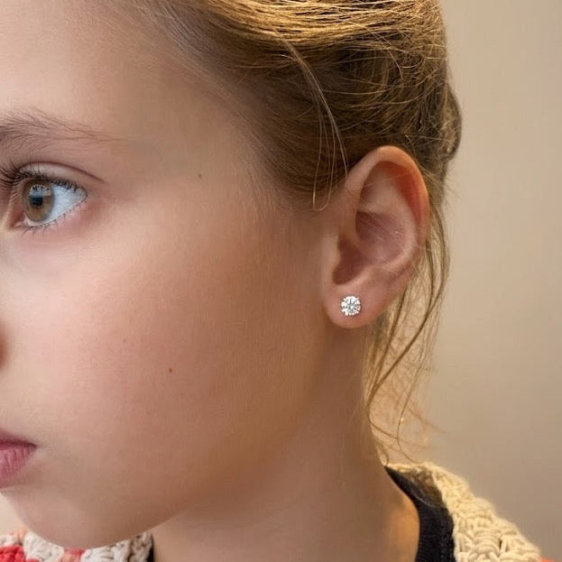 EARRING STUD CUBIC ZIRCONIA FOR KIDS 3.5mm