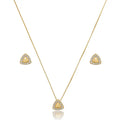 NECKLACE+EARRINGS SET TRIANGLE STUDDED CUBIC ZIRCONIA