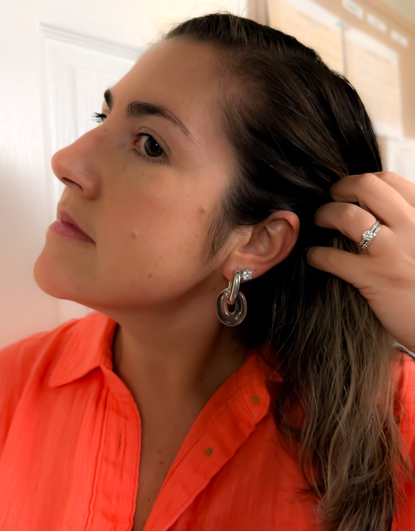 EARRING HOOPS MODERN RESIN RING