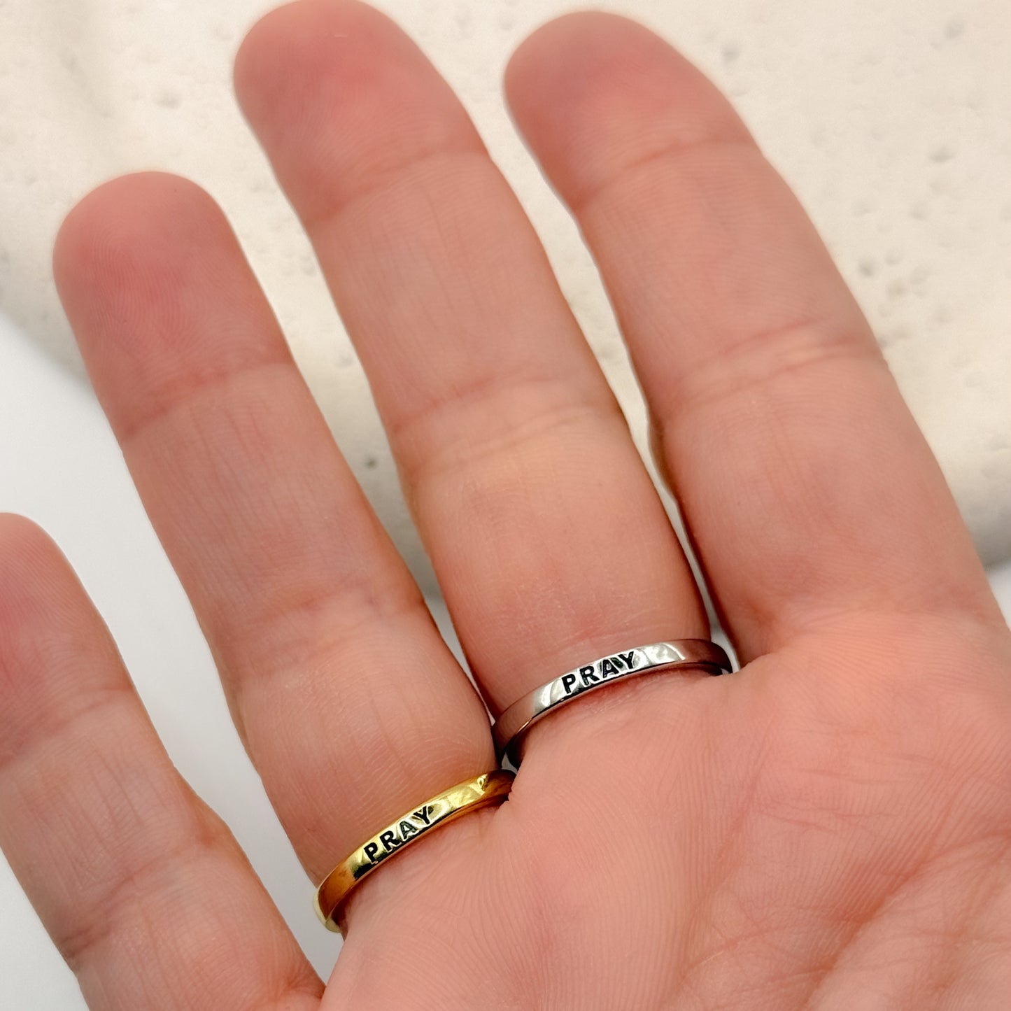 RING CROSS PRAY CUBIC ZIRCONIA