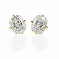 EARRING STUDS ICE CUT 7x9mm CUSHION CUBIC ZIRCONIA