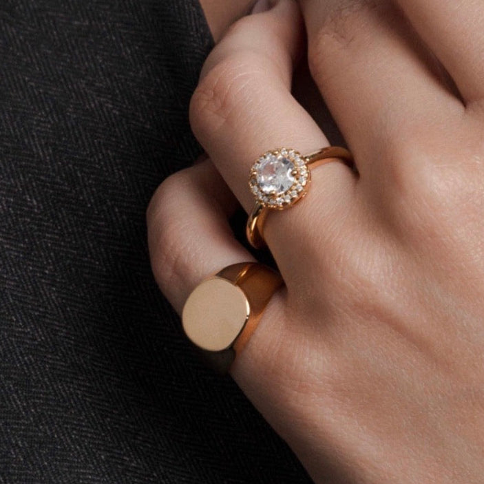 RING ROUND FLAT TOP FOR PINKY FINGER ADJUSTABLE