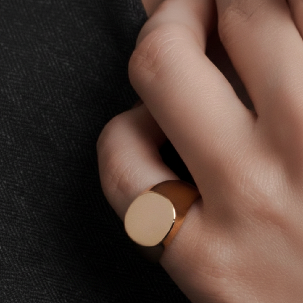 RING ROUND FLAT TOP FOR PINKY FINGER ADJUSTABLE