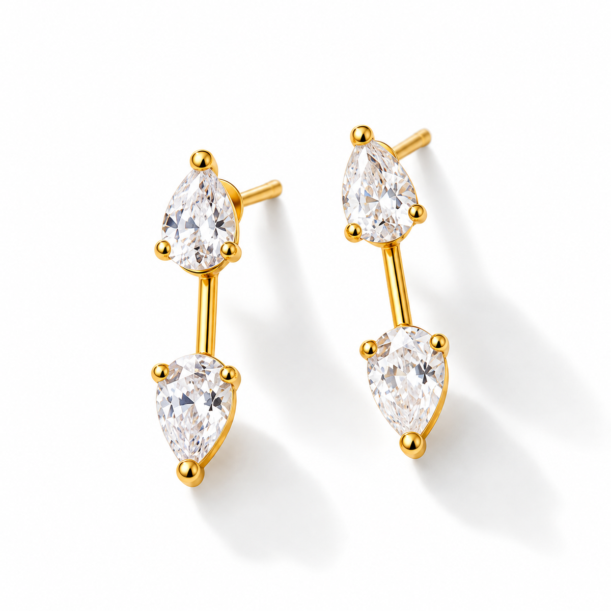 EARRINGS EAR-JACKET TEAR DROPS