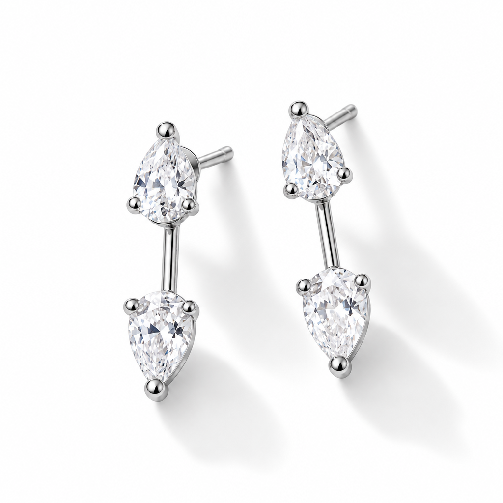 EARRINGS EAR-JACKET TEAR DROPS
