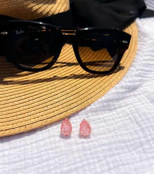 EARRING TEARDROP PINK SAPPHIRE