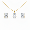 NECKLACE+EARRINGS JEWELRY SET CRYSTAL RECTANGLE 8x6mm