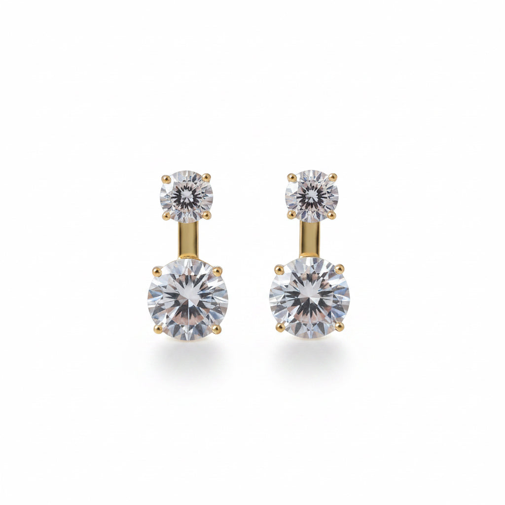 EARRINGS EAR JACKET PREMIUM CUBIC ZIRCONIA