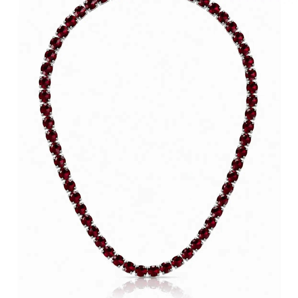 NECKLACE RIVIERA BURGUNDY 6MM CUBIC ZIRCONIA