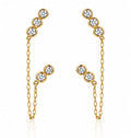 EARRING THREADERS WITH CUBIC ZIRCONIA