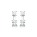 EARRING EAR-JACKET SQUARE PREMIUM CUBIC ZIRCONIA